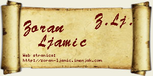 Zoran Ljamić vizit kartica